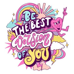 Be the Best Version of You Fun Color Quotes Motivation Poster Stock ...